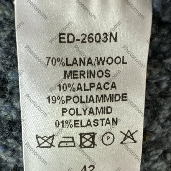 Alpha Massimo Rebecchi EUR 42 Blue Merino Wool & Alpaca Button Coatigan - Picture 6 of 7